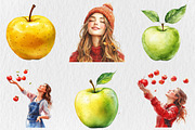 Falling Apples Watercolor Clipart, an Illustration by Rose Art (Thumbnail 3 of 5)