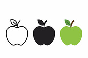 Apple Fruit Vector Pack, a Solid Icon by Artonix (Thumbnail 2 of 2)