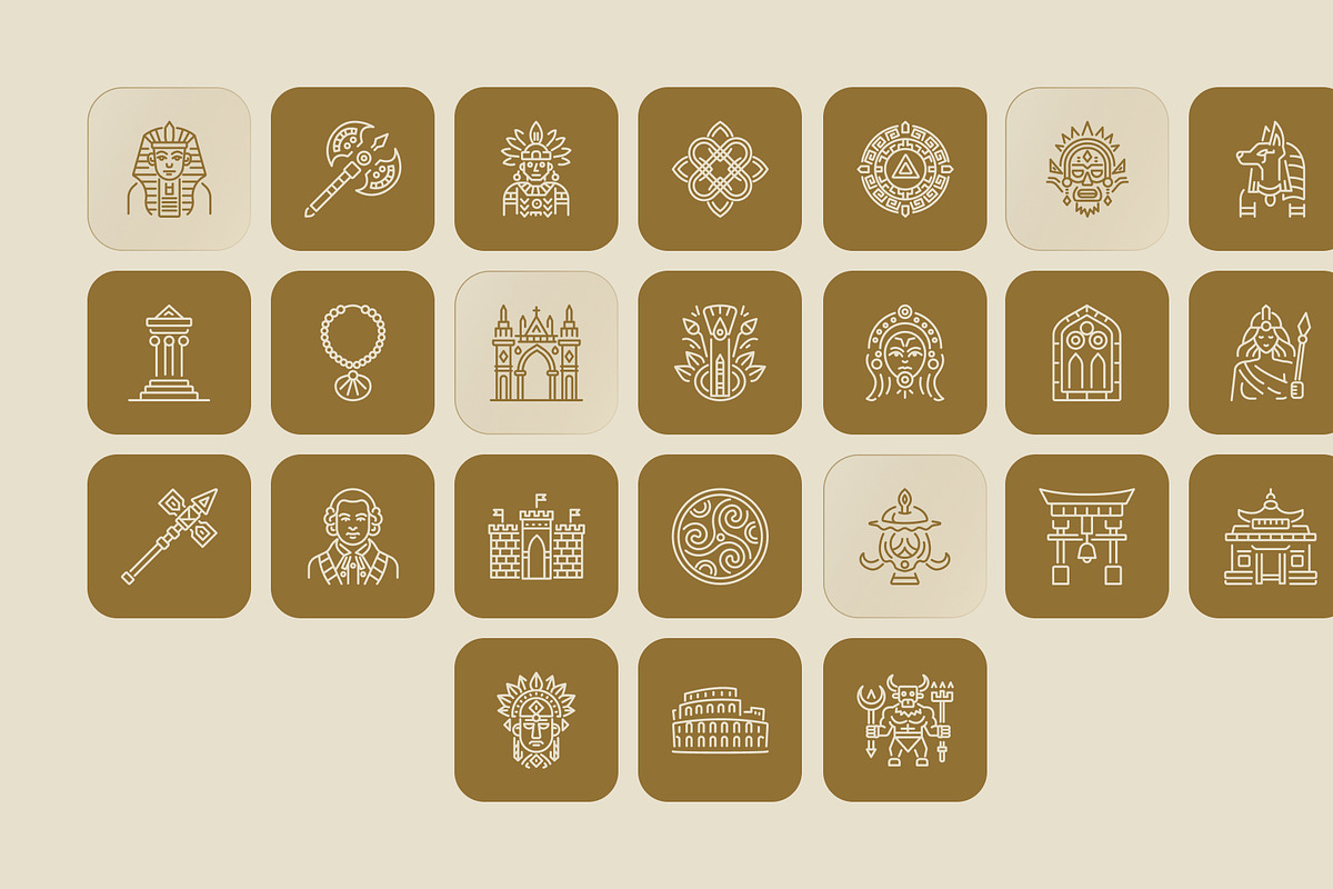 Historical Icons Set, an Outline Icon by Prosymbols (Photo 7 of 8)