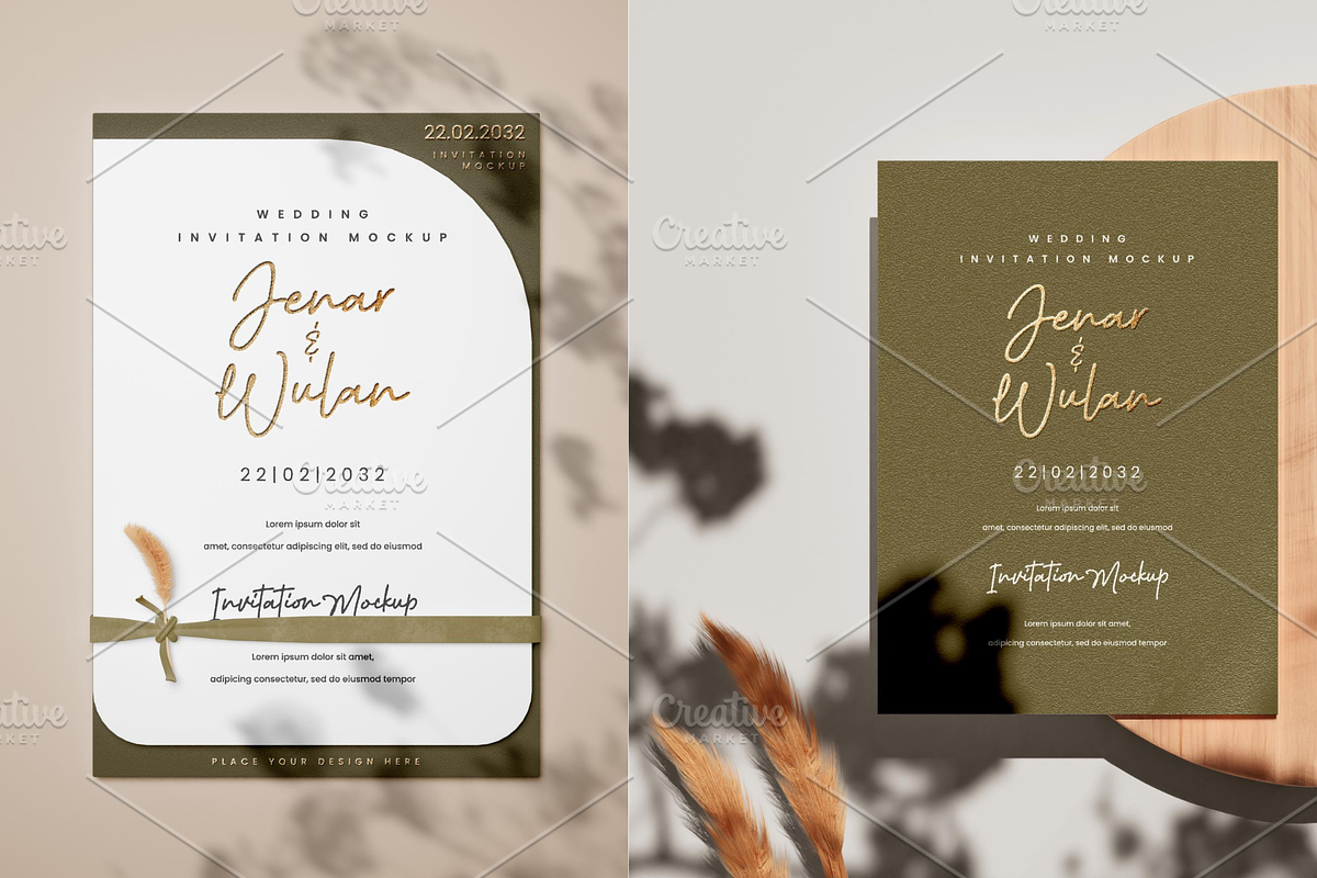 Wedding Invitation Card Mockup, a Merchandise Mockup by ThePhoton (Photo 1 of 4)