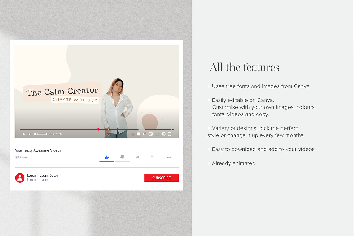 Youtube Branding Bundle Templates, a Marketing Template by Tabitha Emma (Photo 6 of 9)