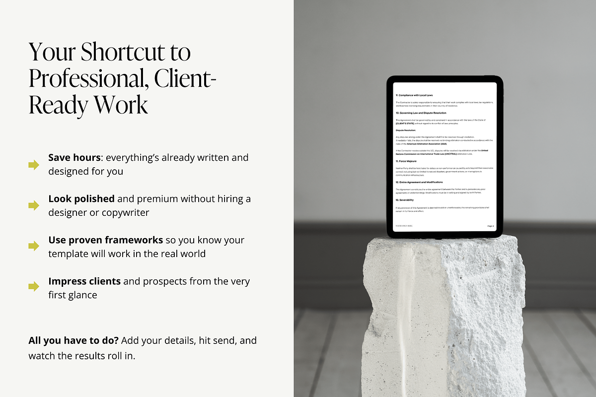 Independent Contractor Agreement Template for Social Media Managers | Editable & International-Friendly preview 3
