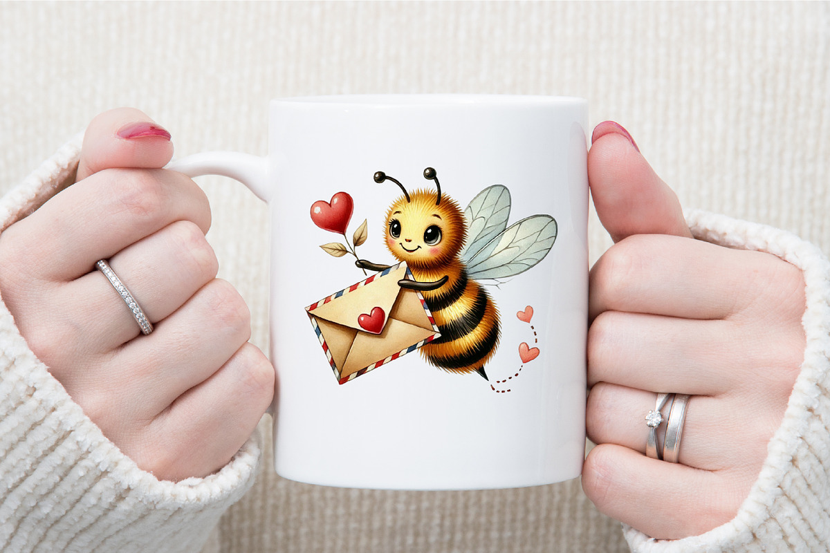 Cute Bee Mine Valentine's Day Clipar, an Illustration by Sublimation Artist (Photo 5 of 6)