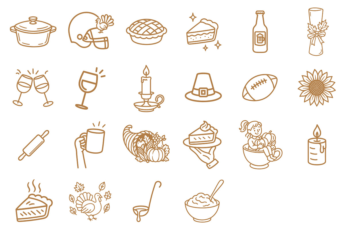 Hand Drawn Thanksgiving Clipart Bund, an Illustration by Daily.Designs (Photo 3 of 4)