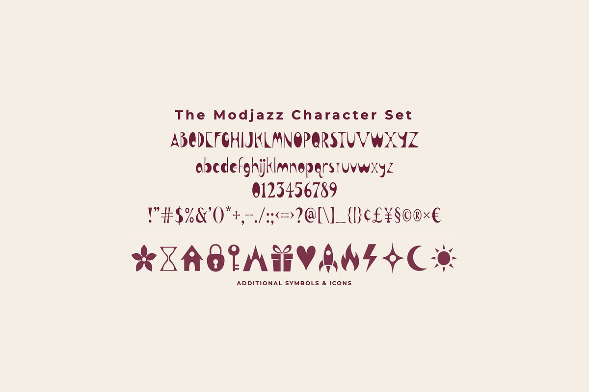 Modjazz Art Deco Display Font, a Sans Serif Font by Graphic Spirit (Photo 2 of 8)