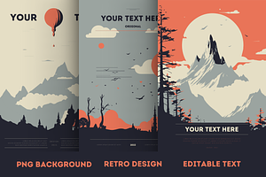 12 Retro Posters Canva Template