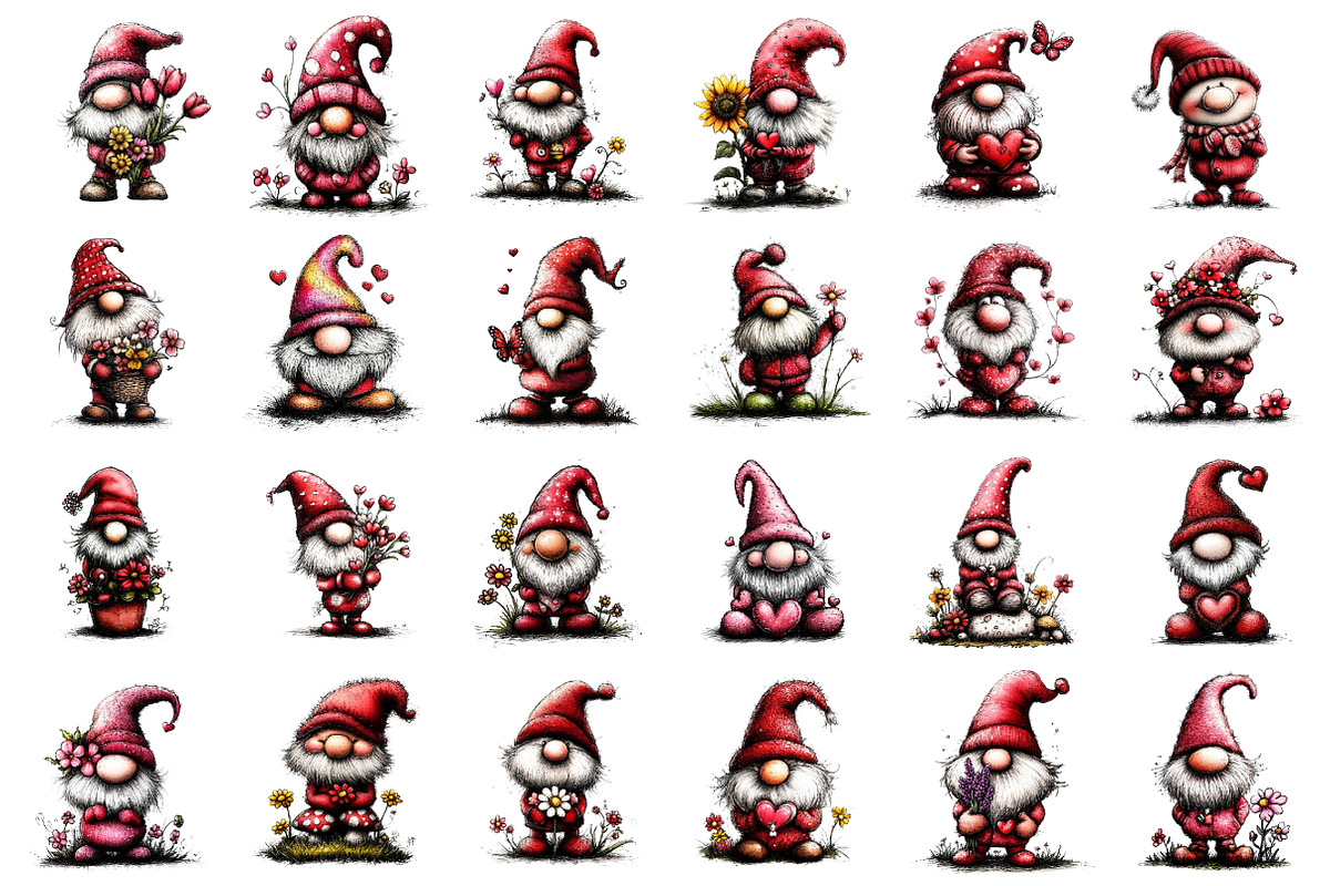 Spring Gnome Clipart Bundle, an Illustration by designcity5 (Photo 2 of 5)