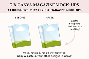 Canva Magazine Mock-ups, A4 Size