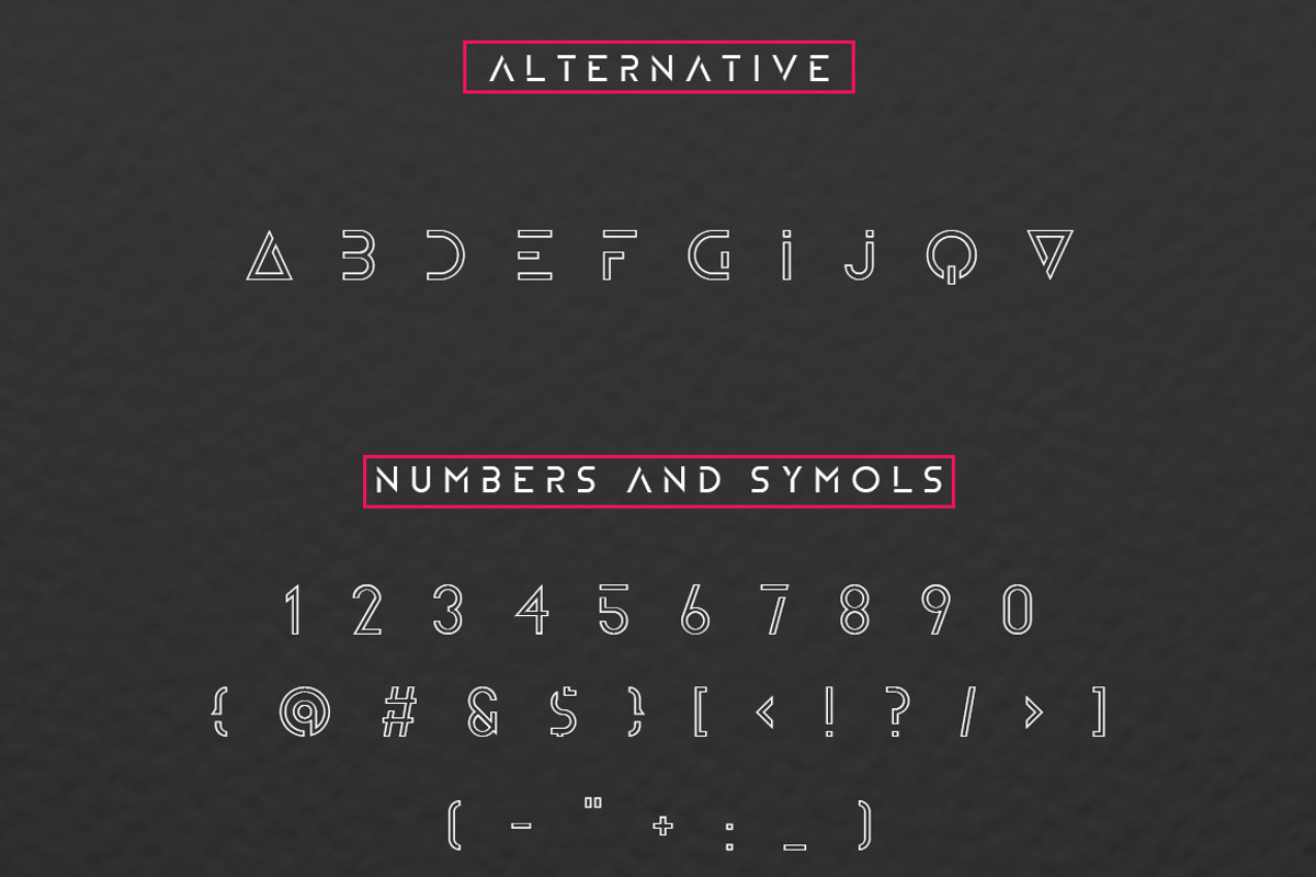 ZELDA typeface (OUTLINE) preview 3