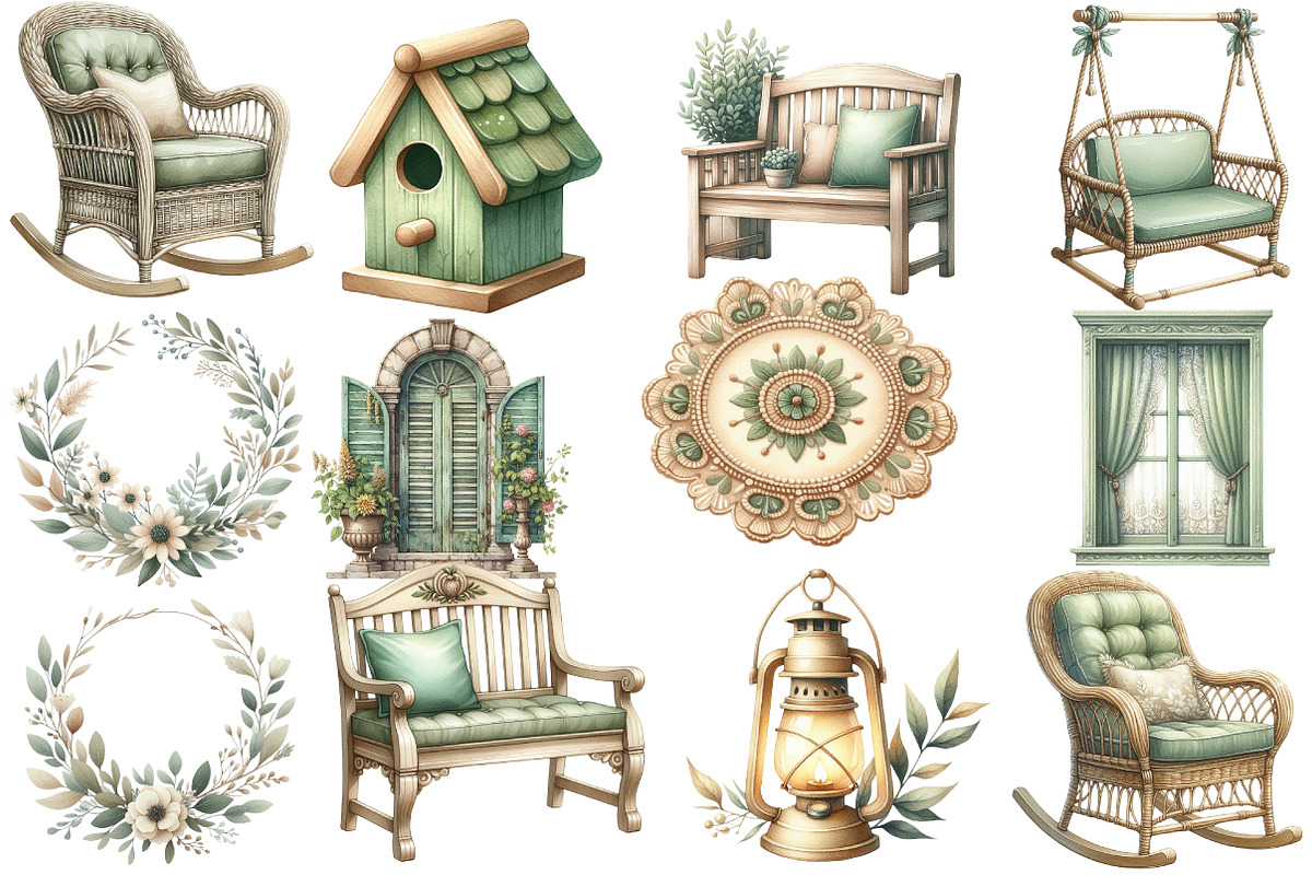 Antique Summer Cottage Clipart, an Illustration by Designworld (Photo 3 of 5)