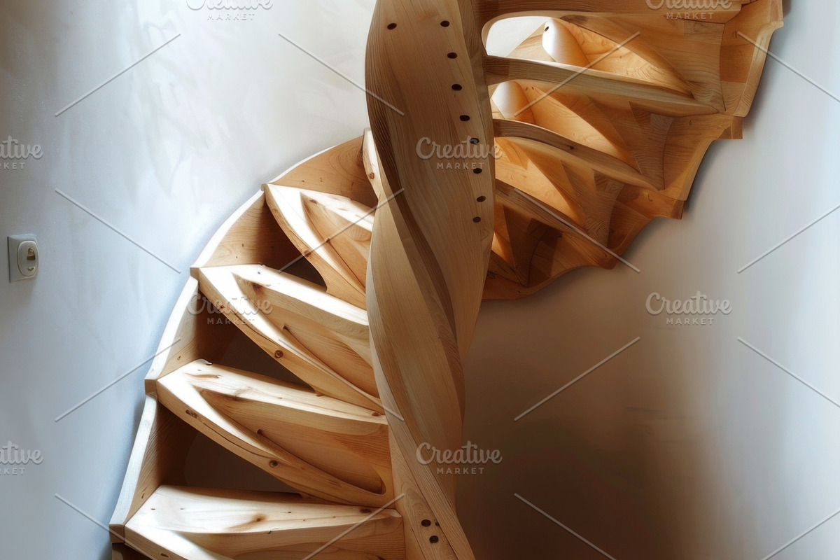69 Spiral wooden staircases, an Architecture Photo by Handmadefont (Photo 59 of 73)