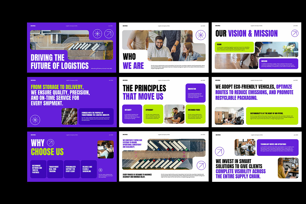 Purple Logistic Company Profile KEY, a Presentation Template by Neermana (Photo 3 of 4)