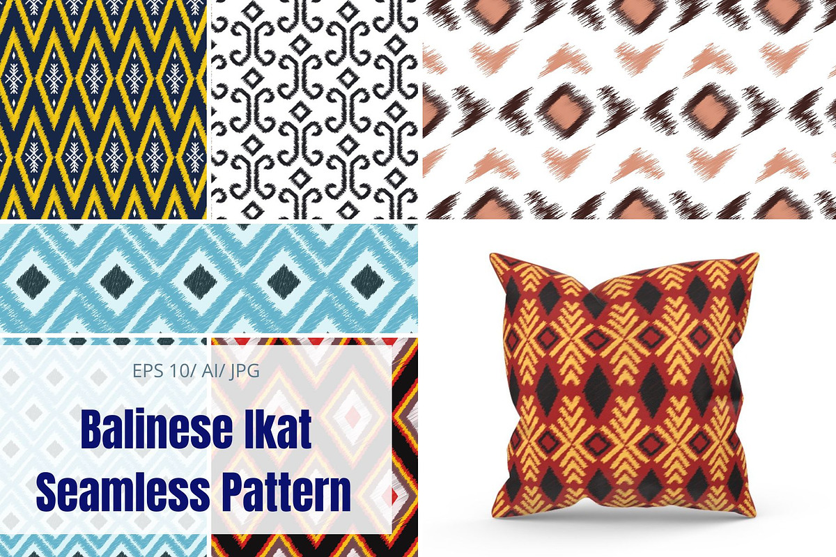 Balinese Ikat Seamless Pattern, a Pattern Graphic by ItsReksita Pattern (Photo 1 of 9)