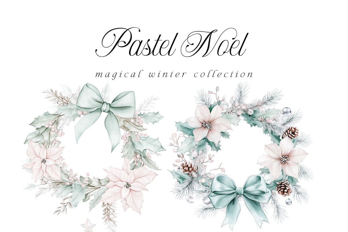 Pastel Noel - Magical Winter Set, a Seasonal Illustration by studioequinox (Photo 8 of 10)