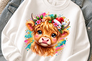 Cute Pink Christmas Highland Cow PNG, an Object Graphic by Zahyl Studio (Thumbnail 3 of 7)