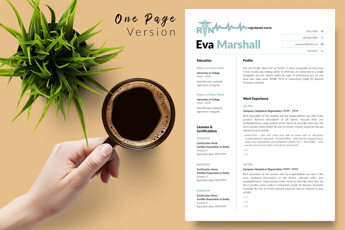 Nurse CV Design / Resume - Eva, a Resume Template by Templates Design Co. (Photo 2 of 17)