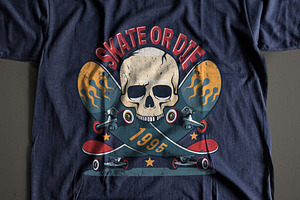 Skate Or Die Skateboarding Print