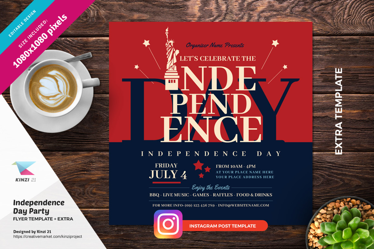 Independence Day Party Flyer, a Flyer Template by kinzi21 (Photo 3 of 3)