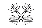 Crossed Ice Hockey Sticks Vector, an Object Graphic by Billah Hub (Thumbnail 1 of 3)