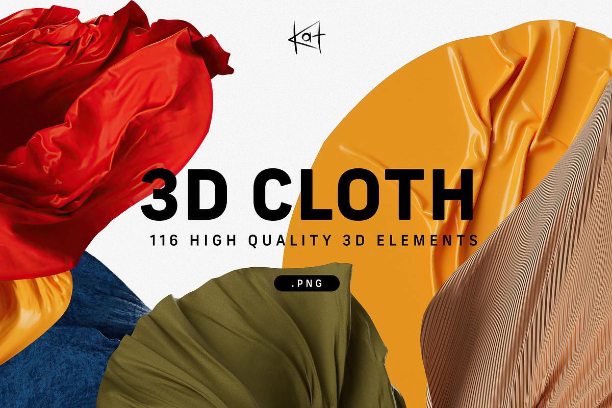 3D Cloth FABRIC Elements, an Object Graphic by KAT (Photo 1 of 7)