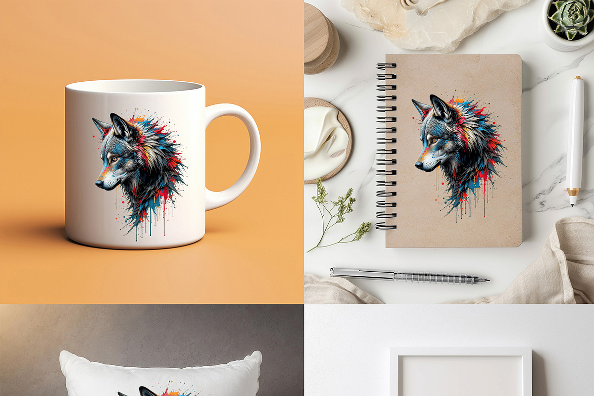 Dynamic wolf head in profile., an Animal Illustration by yod67 (Photo 4 of 10)