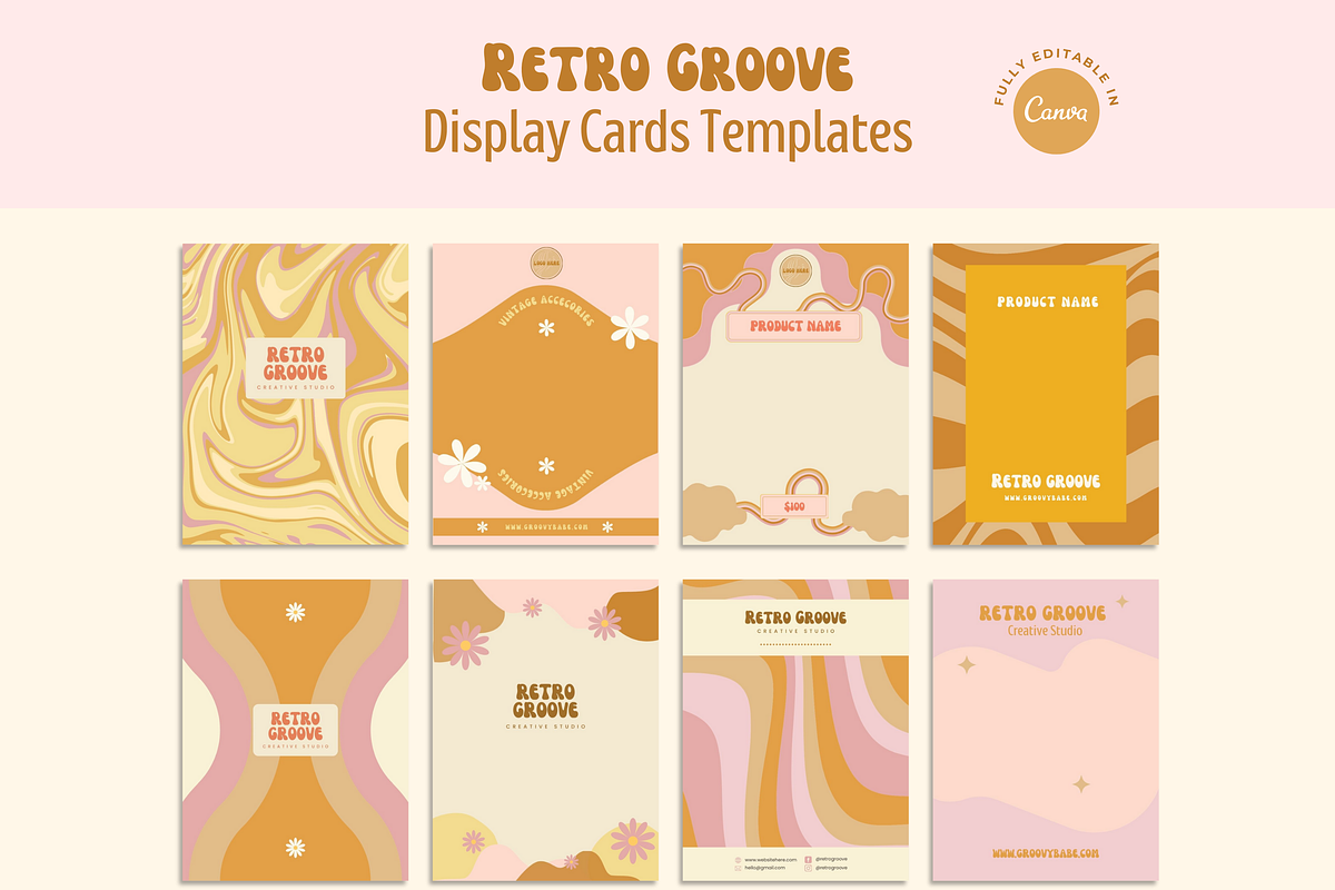 Retro Display Cards Templates, a Card Template by Hell Yeah Designs (Photo 1 of 6)