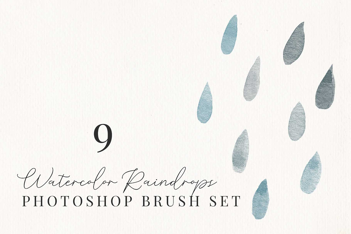 Raindrops Photoshop Brush Set, a Brush Add-On by Chelsea Bromley (Photo 3 of 4)