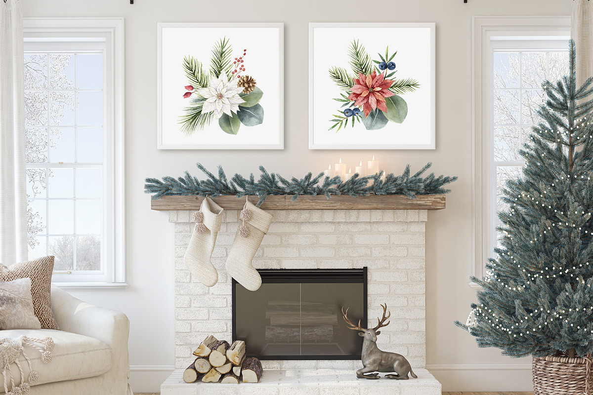 Christmas time 3. Watercolor clipart, an Illustration by Elena Medvedeva (Photo 9 of 10)