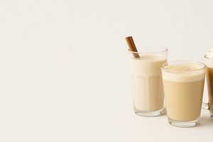 Assorted coffee drinks on light back, a Photo by Dvoevnore photos