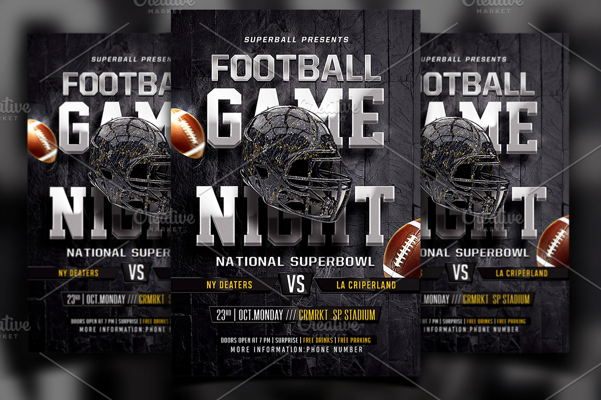 American Football Game Flyer, a Flyer Template by Basez Flyers (Photo 1 of 4)
