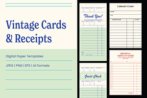 Vintage Cards & Receipts