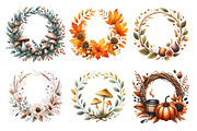 Watercolor Autumn Wreath Clipart, an Illustration by Daily.Designs (Thumbnail 4 of 5)