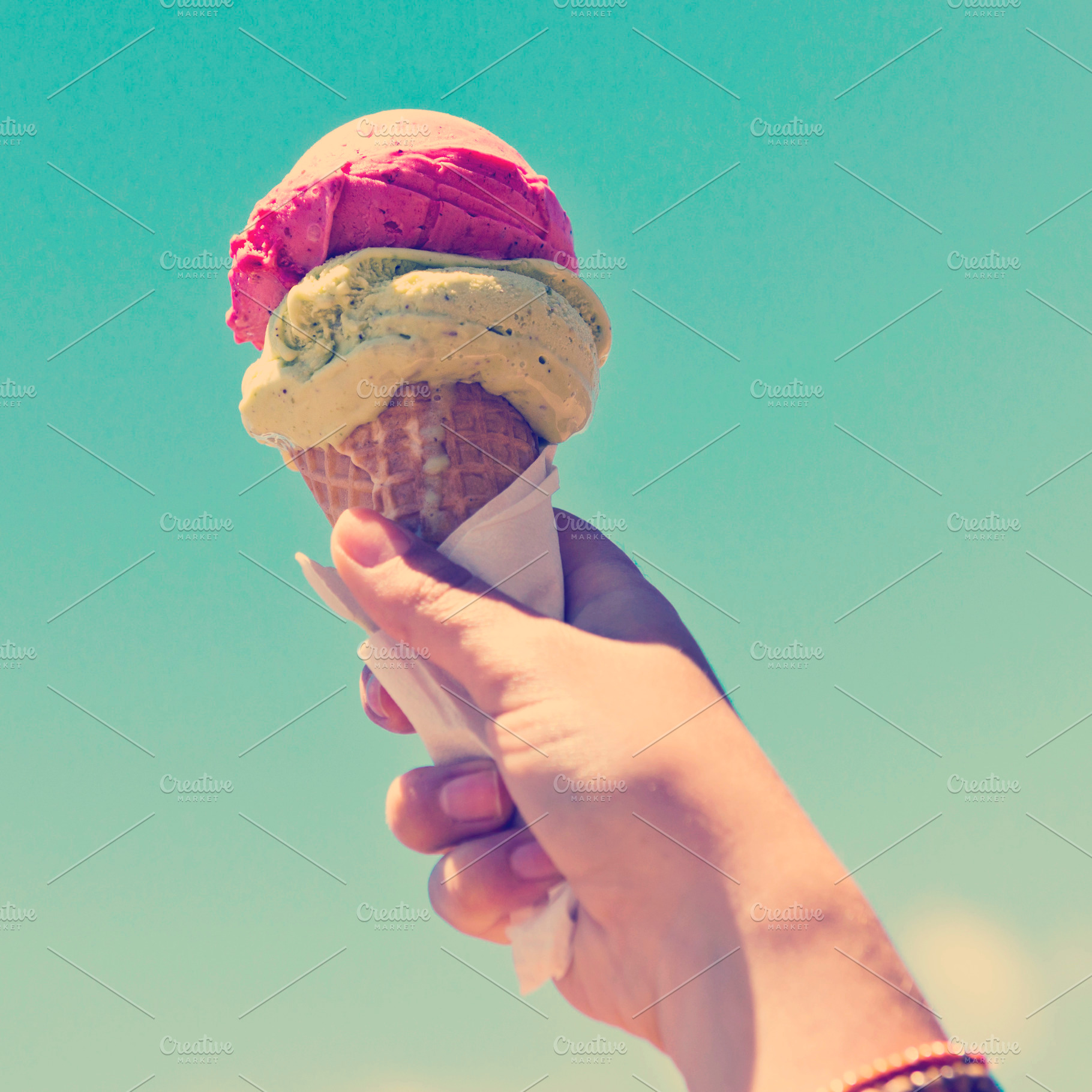Gelato Ice Cream Cone In Hand, a Photo by THP Creative