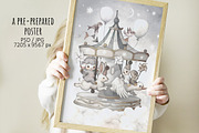 Gray Watercolor Nursery graphic Set, an Illustration by TanyaSchuka (Thumbnail 7 of 11)