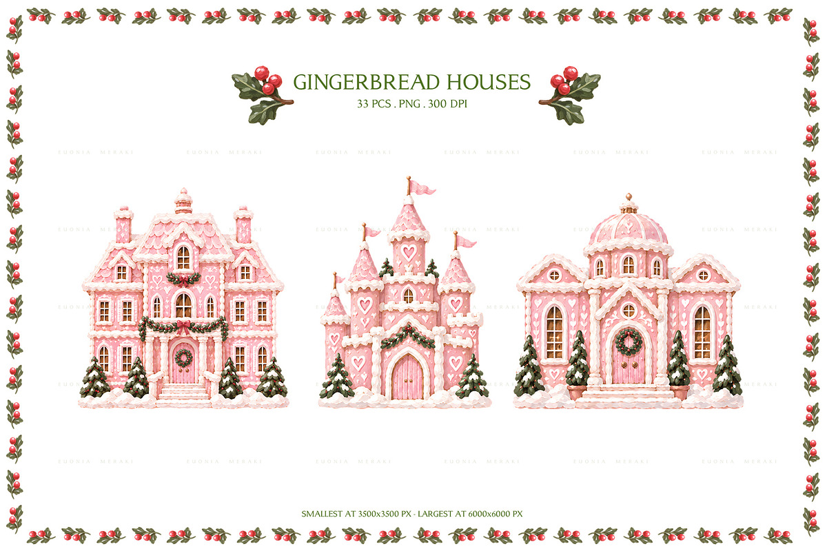 Pink Gingerbread Houses, an Object Graphic by Euonia Meraki (Photo 6 of 15)