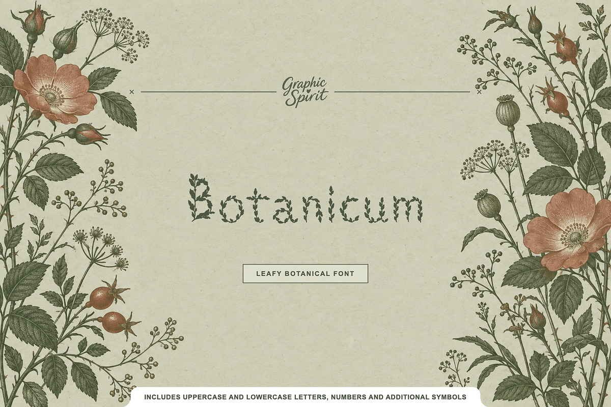 Botanicum Leafy Display Font, a Sans Serif Font by Graphic Spirit (Photo 1 of 8)