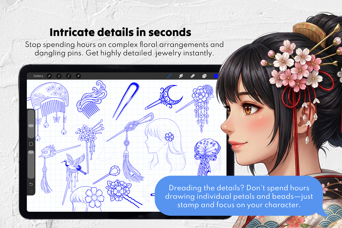 265+ Hair Accessories Stamps, a Brush Add-On by Selentaori Studio (Photo 5 of 12)