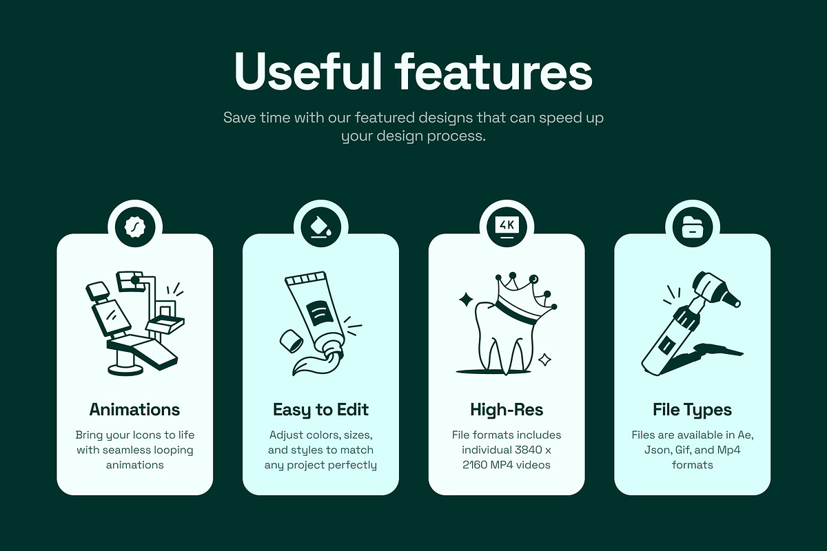 Animated Dentist Doodle Icon Set, an Outline Icon by Vectors Market (Photo 2 of 4)