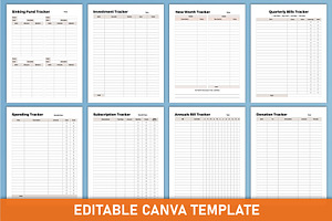 Finance Tracker Canva Template