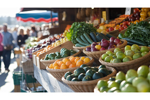 Fresh fruits and vegetables, an Illustration by tilialucida
