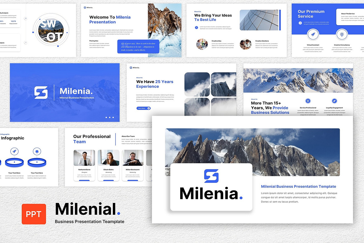 Milenial Business Powerpoint, a Presentation Template by BumbleGraph Studio (Photo 1 of 6)