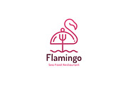 Flamingo Sea Food Logo, a Branding & Logo Template by Martin-Jamez (Thumbnail 1 of 4)