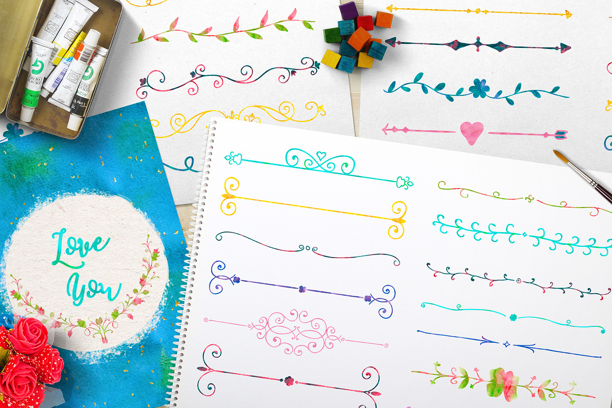 Watercolor Elements + Free Textures, an Object Graphic by Olya Creative (Photo 3 of 9)