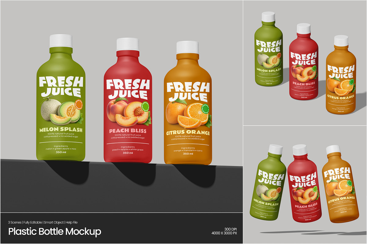 Plastic Bottle Mockup, a Packaging Mockup by Permadi Creative (Photo 1 of 5)