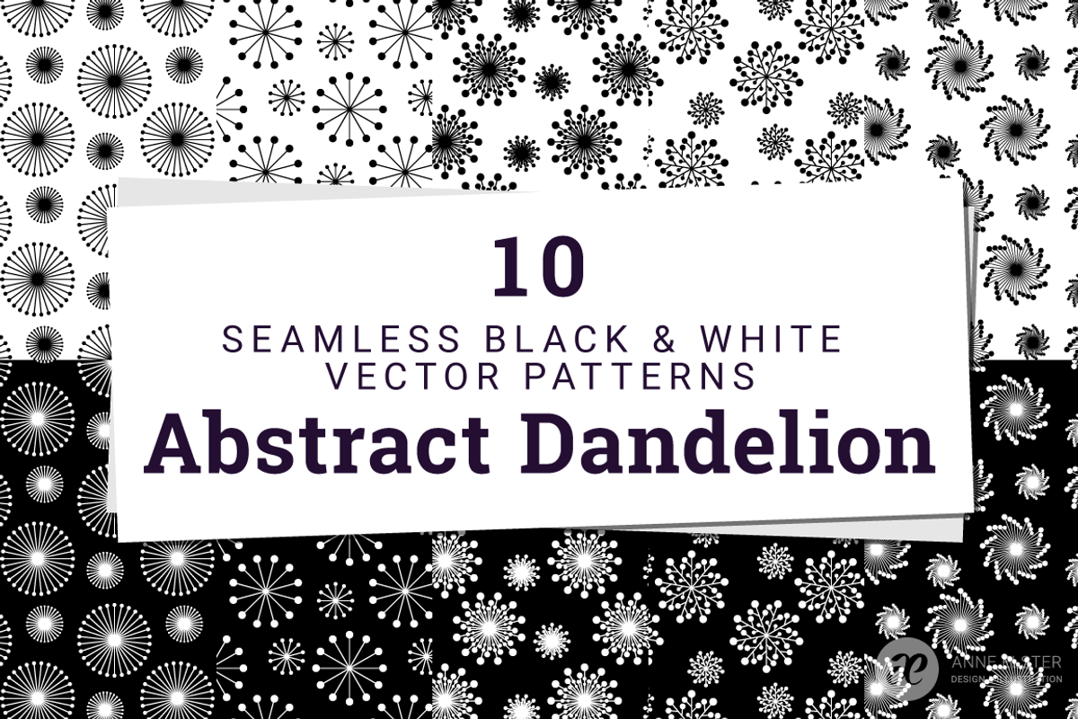 10 Abstract Dandelion Patterns, a Pattern Graphic by Anne Elster Design (Photo 1 of 5)