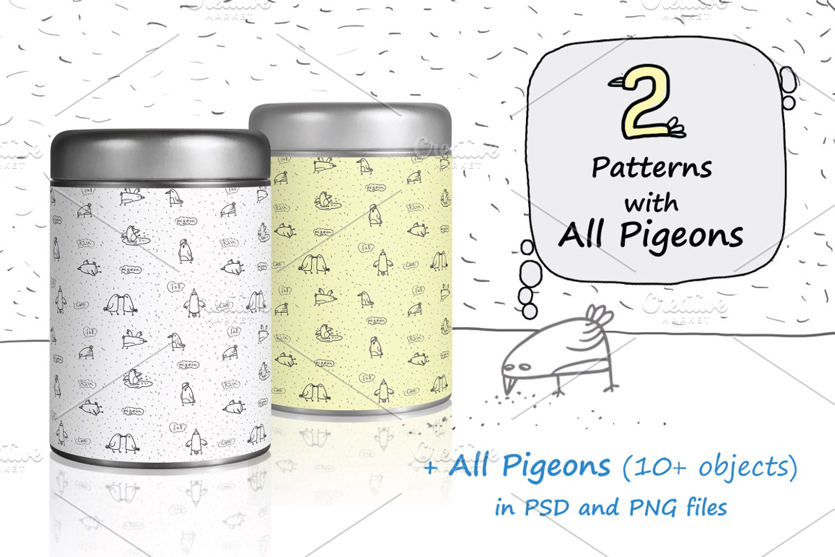 The Pigeon & the Fall patterns, an Illustration by Zooza Art (Photo 6 of 8)