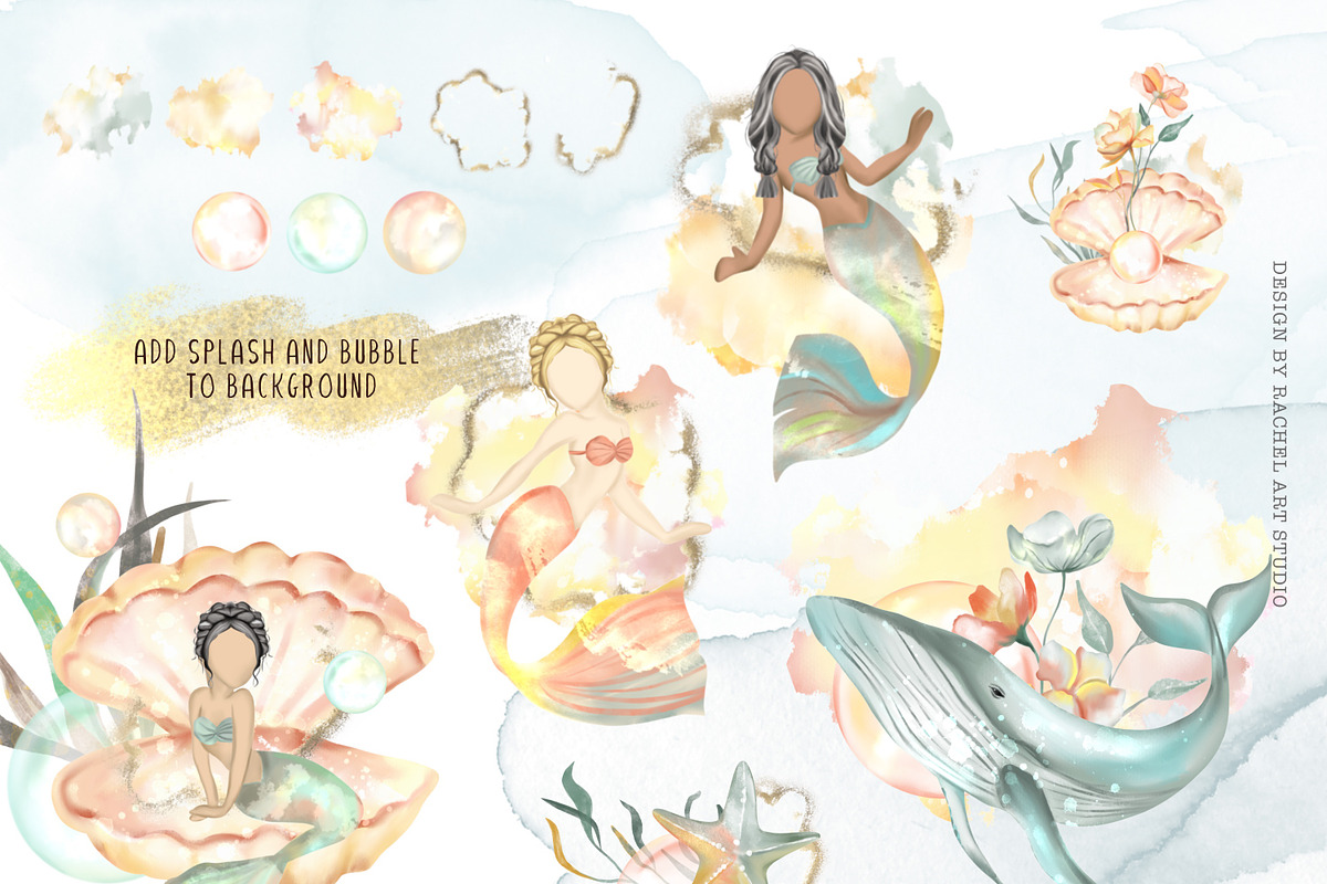 Mermaid and The Sea, an Animal Illustration by Rachel Art Studio (Photo 6 of 10)