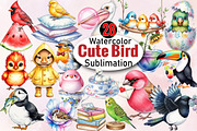 Watercolor Cute Bird Sublimation  Cl, an Illustration by SVGArt (Thumbnail 1 of 8)