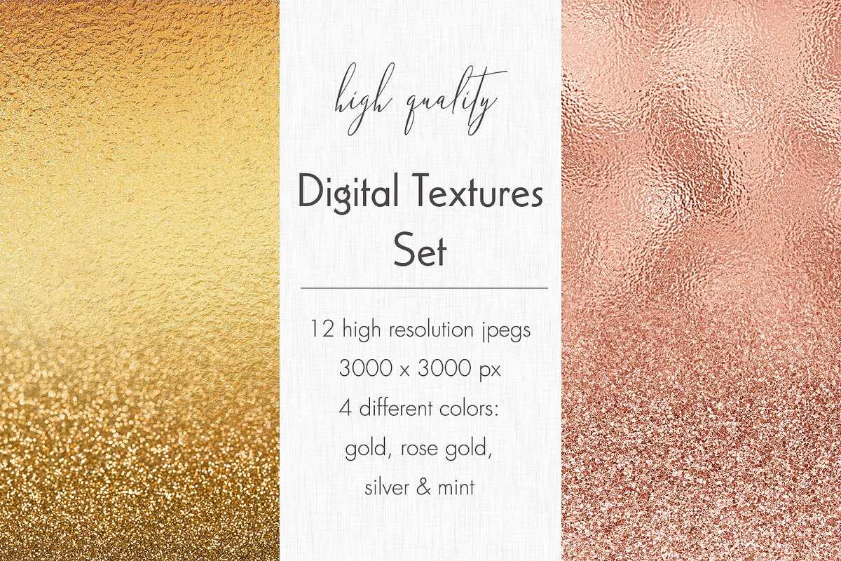 12 Metallic textures: Foil & Glitter, a Texture Graphic by PixelJungle