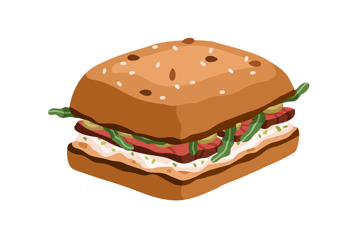 Sandwiches, toasts and burgers set, a Food Illustration by Good Studio (Photo 13 of 21)